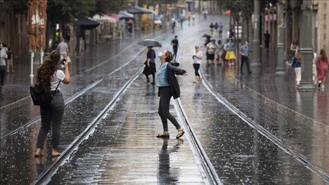 גשם ראשון בירושלים לסתיו 2020