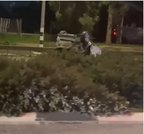 המכונית ההפוכה של אחד החשודים
