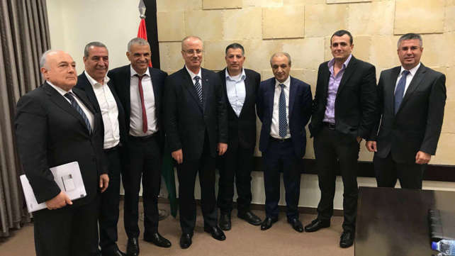 כחלון וחמדאללה, שלישי ורביעי משמאל, השבוע ברמאללה