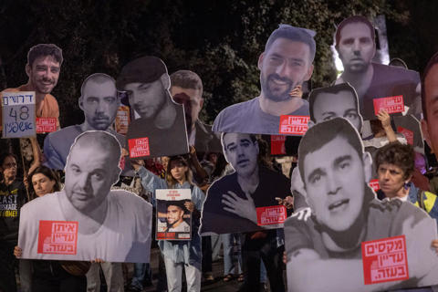הפגנה למען שחרור החטופים מעזה מחוץ למעון ראש הממשלה בירושלים, אוקטובר 2025