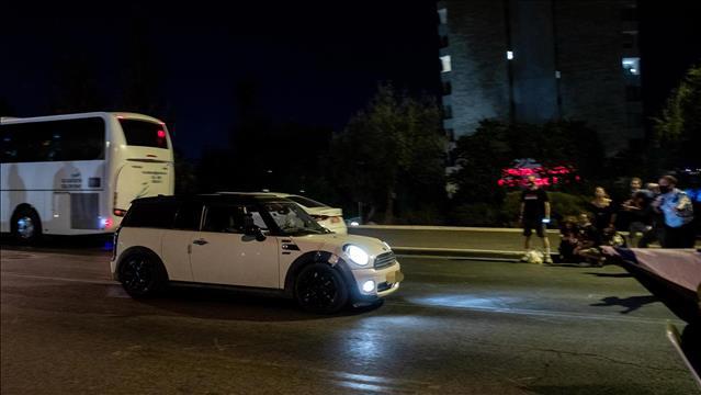 הרכב שבו נסע הנהג שנסע במהירות וכמעט חצה גדר בהפגנה בבלפור 20.9.20