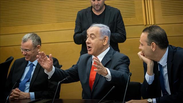 ישיבת סיעת הליכוד. מיקי זוהר, בנימין נתניהו, יריב לוין. 17.06.21