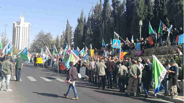 הפגנת עובדי קק"ל בירושלים, הבוקר