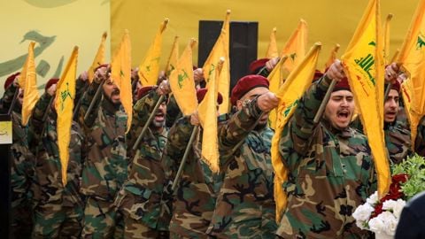 הלווייתו של בכיר חיזבאללה, היית'ם עלי טבטבאי, בביירות, בחודש שעבר