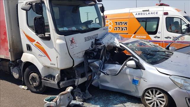זירת התאונה בכביש 7