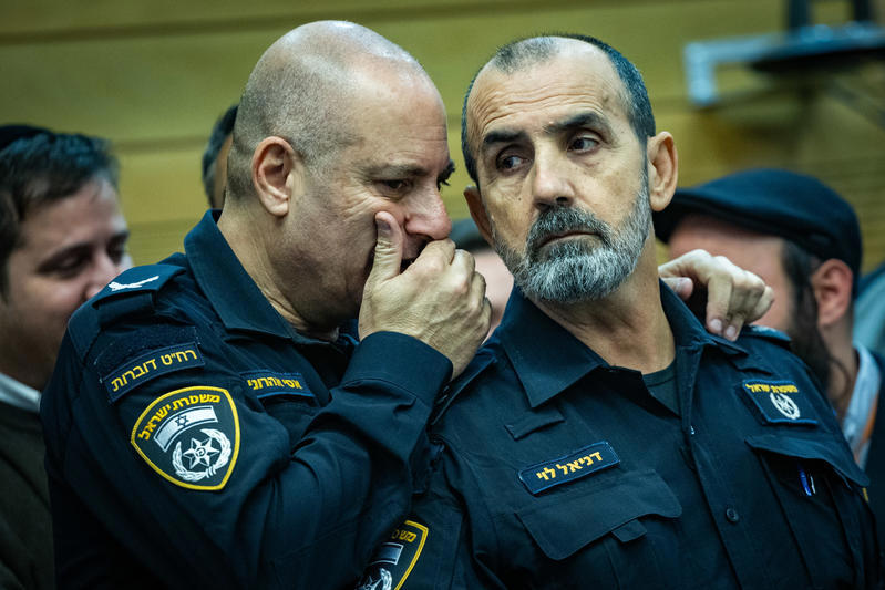 המפכ"ל דני לוי וראש חטיבת הדוברות במשטרה אסי אהרוני, נובמבר 2024