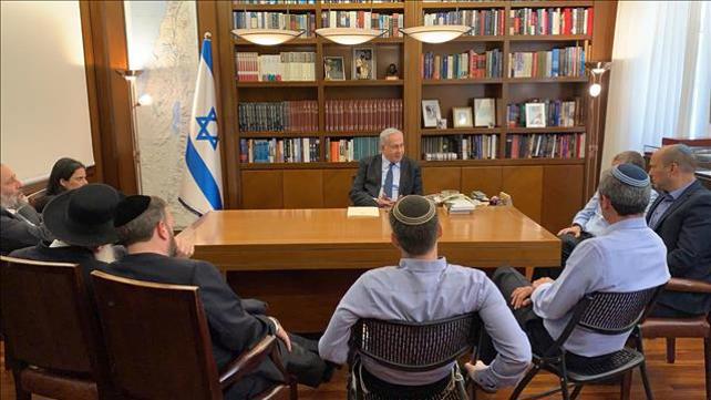 ראשי מפלגות גוש הימין בפגישה בלשכת רה"מ נתניהו, 23.10.19