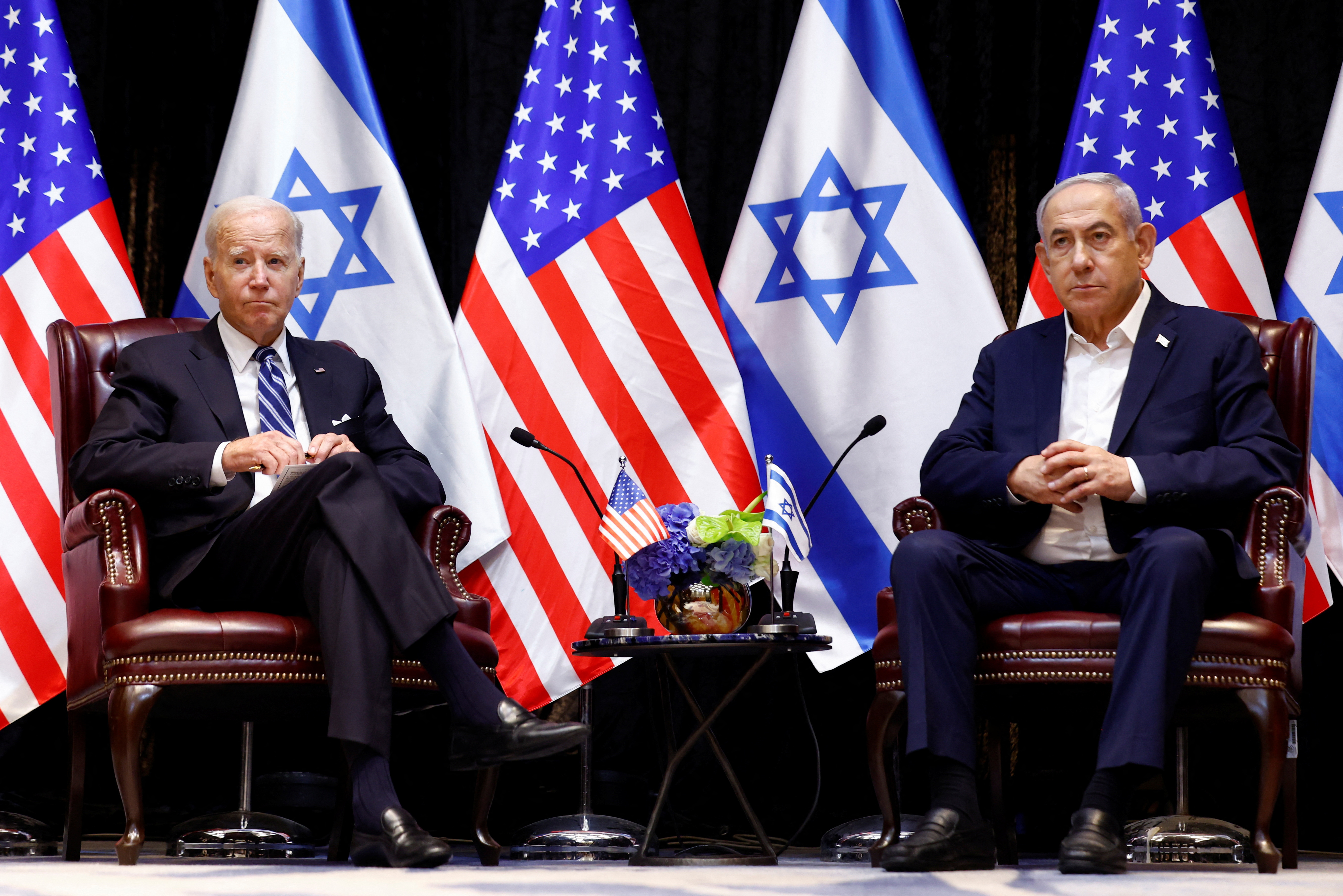 נתניהו וביידן בפתח קבינט המלחמה