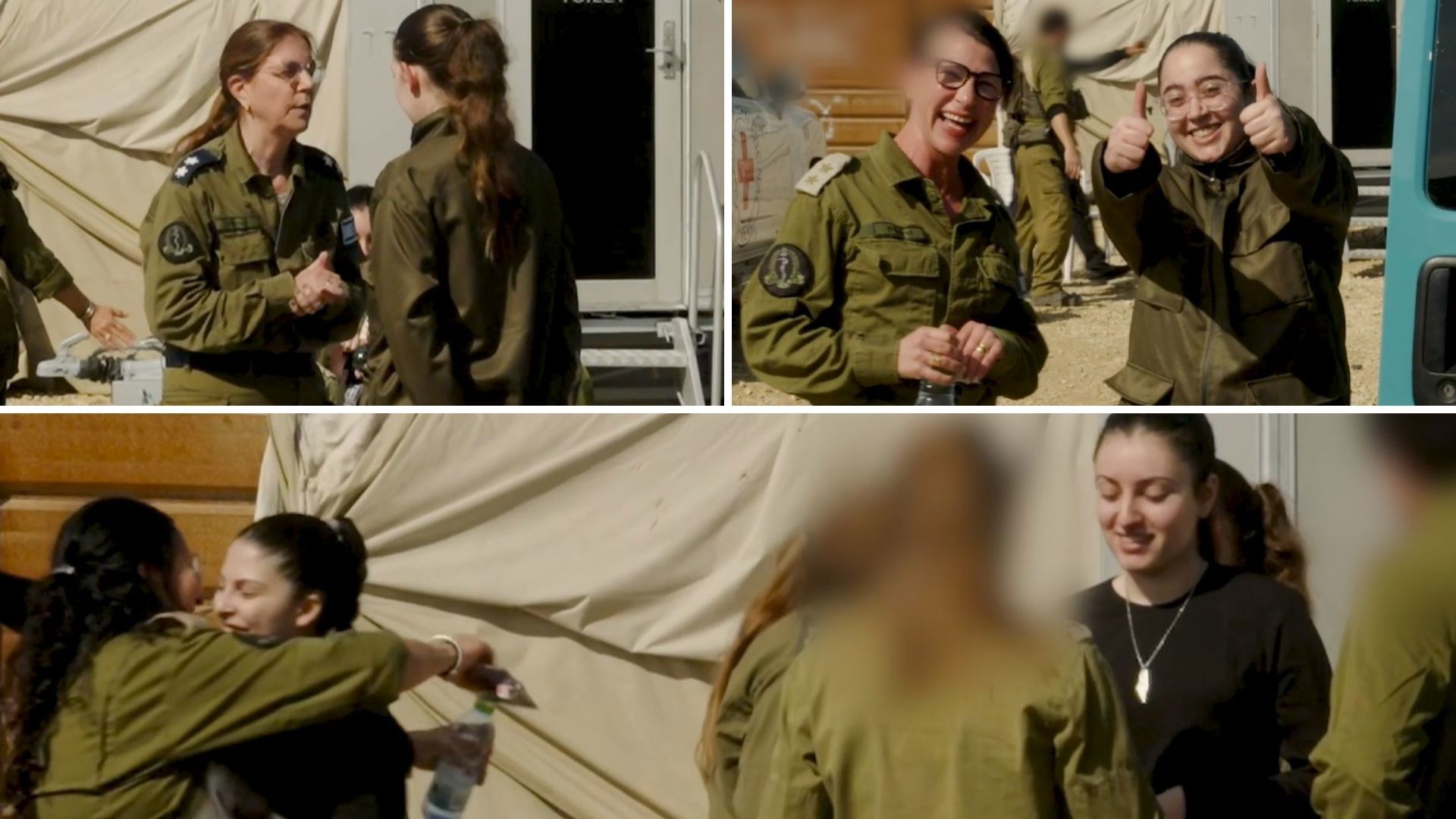 ארבע התצפיתניות במפגש עם כוח צה"ל