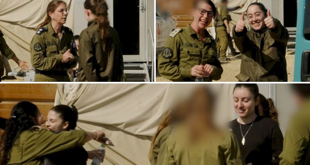 ארבע התצפיתניות במפגש עם כוח צה"ל