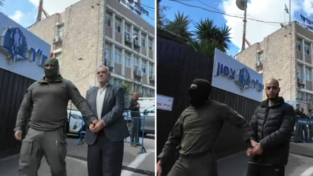 סמיר בכרי ועלי סלאם ראש עיריית נצרת לשעבר, מובאים להגשת כתב האישום