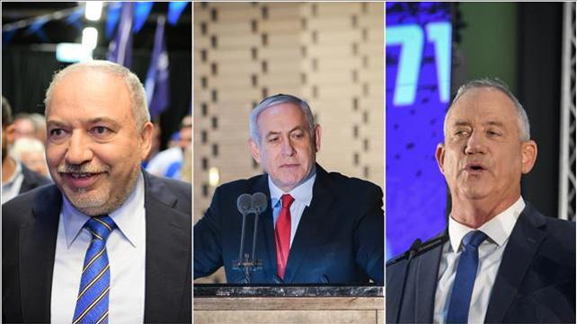 נתניהו, גנץ וליברמן