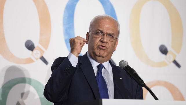 בכיר הרשות הפלסטינית, סאיב עריקאת, בוועידת "הארץ"