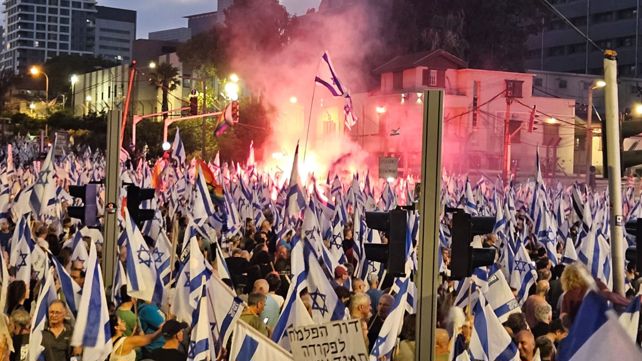 מחאה נגד הרפורמה בקפלן תל אביב 08.07.23