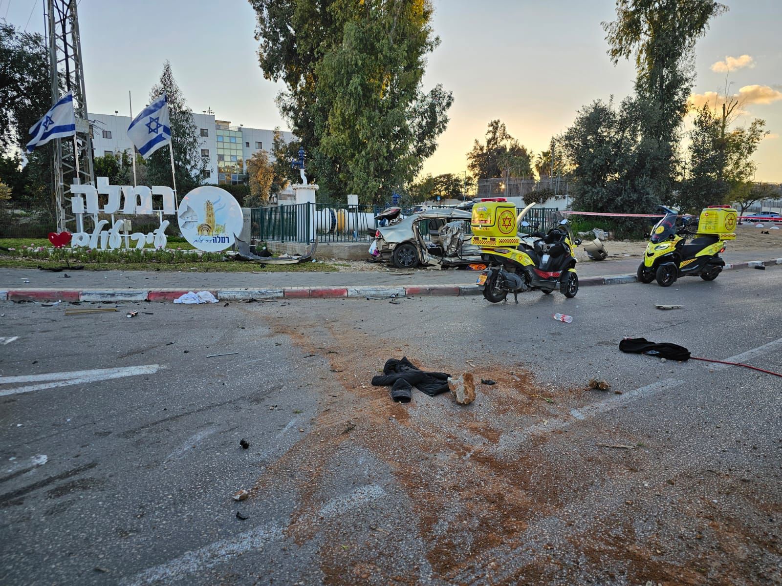 זירת התאונה ברמלה