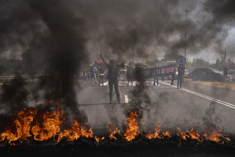 הפגנה לשחרור החטופים סמוך למודיעין במסגרת יום העצירה, השבוע