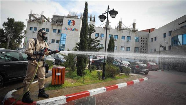 פעולות חיטוי בבית חולים ברמאללה 12.03.20