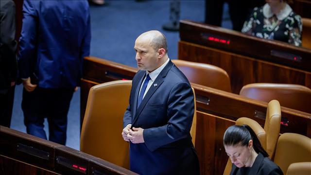 נפתלי בנט בזמן ההצבעה על פיזור הכנסת, 22.6.22