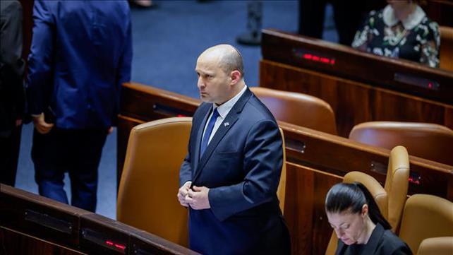 נפתלי בנט בזמן ההצבעה על פיזור הכנסת, 22.6.22