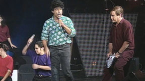 אריאל זילבר ואהוד מנור. 1993