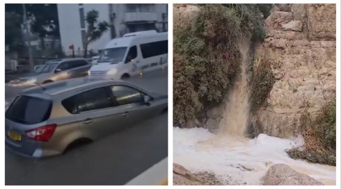 מכוניות טובעות ונחלים זורמים: תיעודים מרחבי הארץ