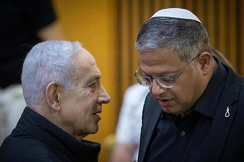 השר לביטחון לאומי איתמר בן גביר וראש הממשלה בנימין נתניהו, מרץ 2026