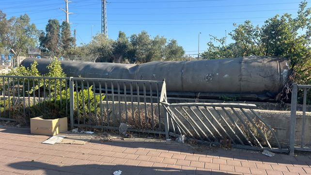 נפילת טיל יירוט ליד אריאל
