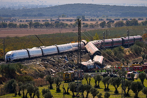 זירת תאונת הרכבות בספרד