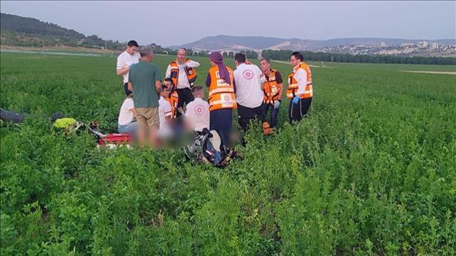 זירת תאונה בה נהרג צנחן במטה יהודה 