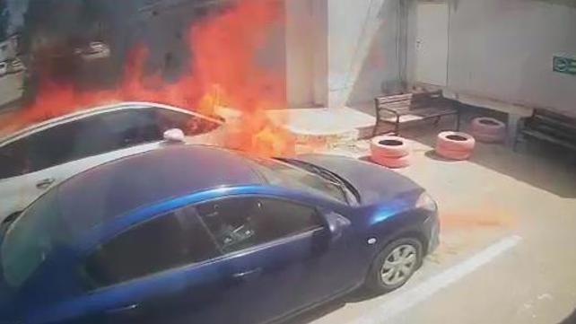 הצתת במחצבות כפר גלעדי כחלק מפרוטקשן 