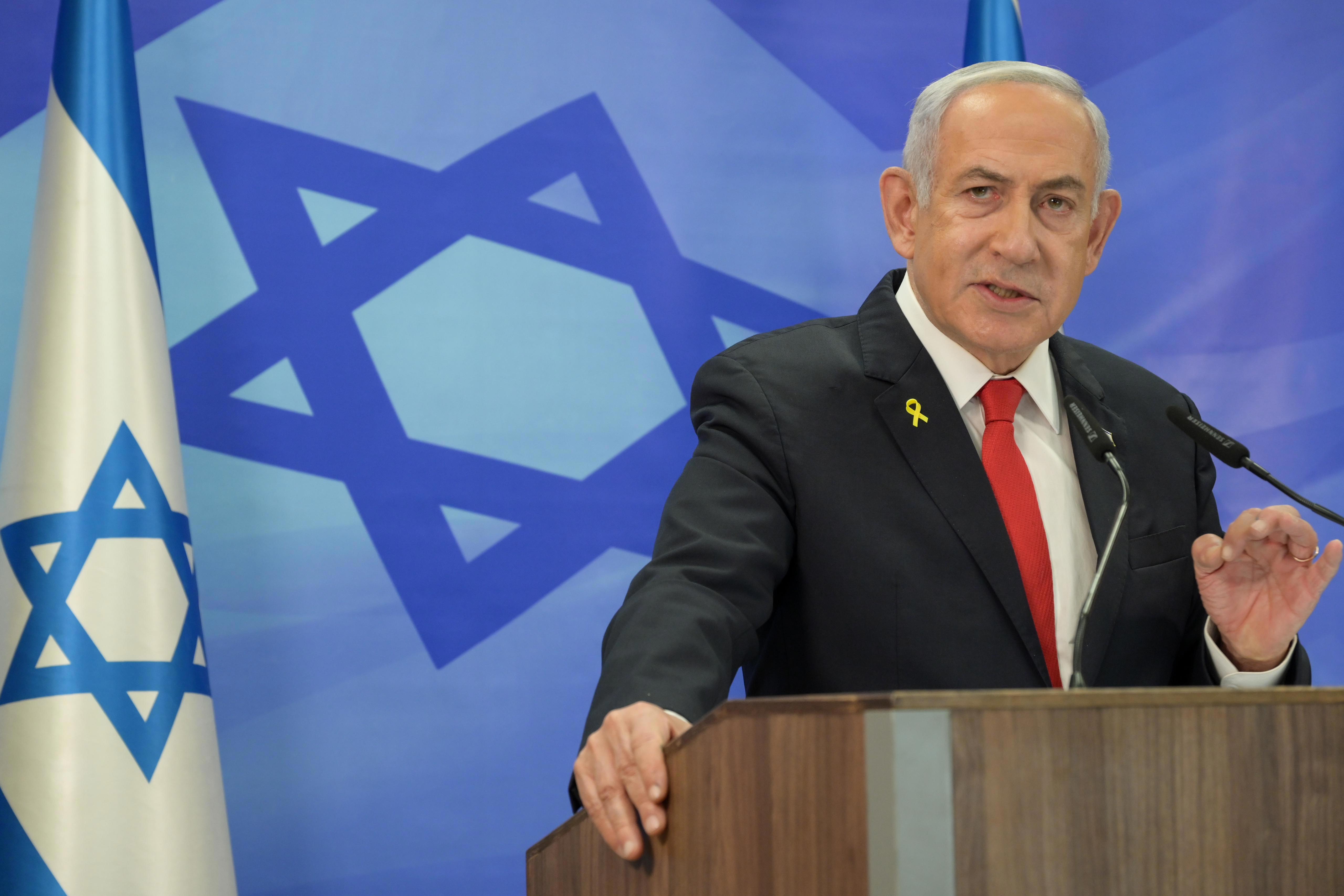 ראש הממשלה בנימין נתניהו במסיבת עיתונאים, דצמבר 2024