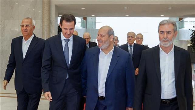 חמאס עם נשיא סוריה בשאר אל-אסד