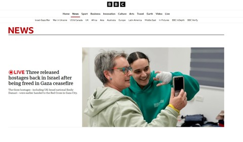 דף הבית של רשת BBC