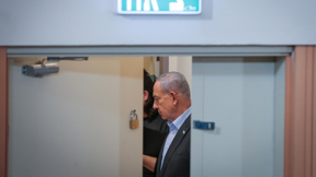 ראש הממשלה בנימין נתניהו לפני הצהרה לתקשורת, דצמבר 2023