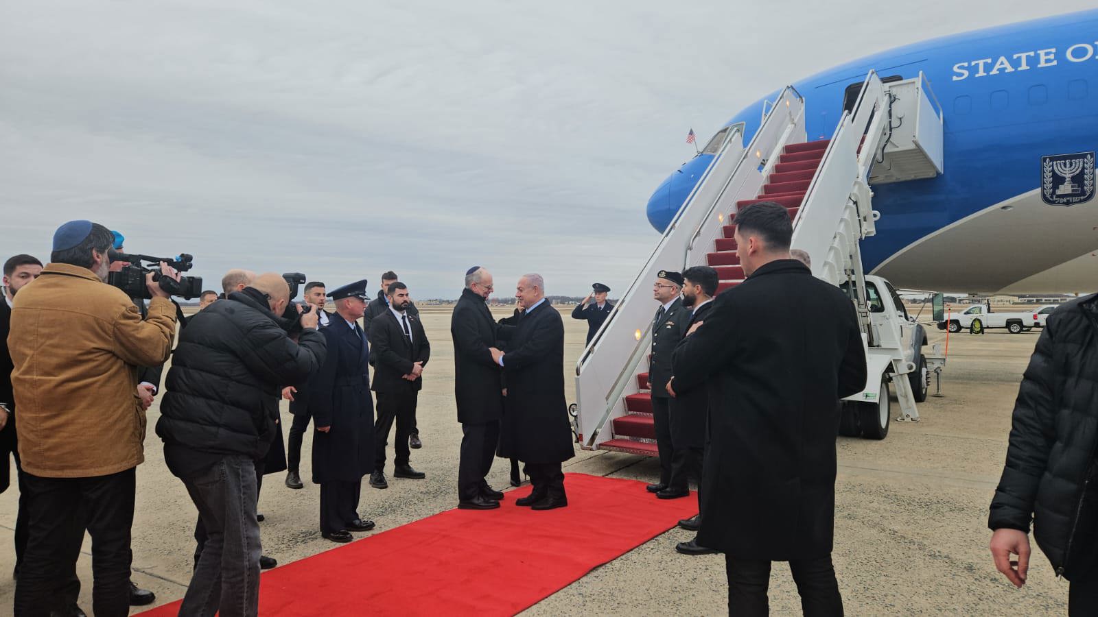 ראש הממשלה נתניהו לאחר נחיתתו בוושינגטון