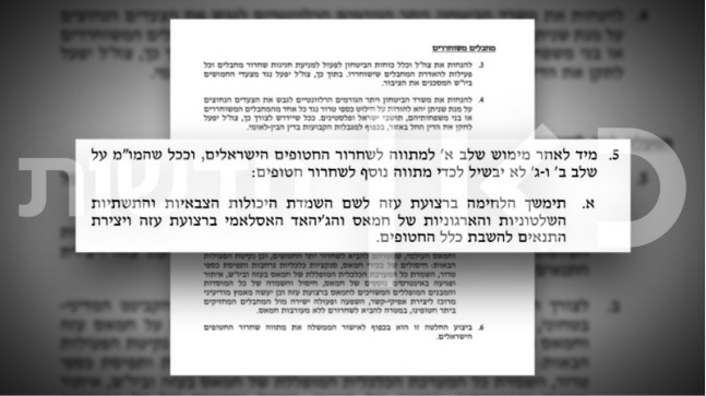 מסמך ההתחייבות שהוצג בקבינט: כך תיראה החזרה ללחימה אם ההסכם יקרוס 