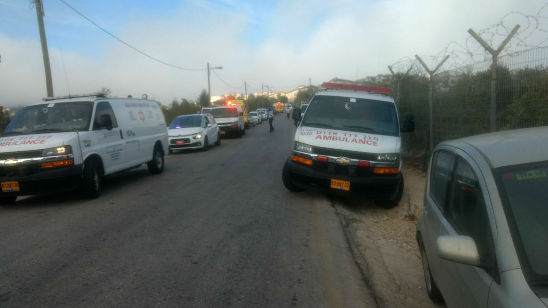 זירת הפיגוע בכניסה להר אדר