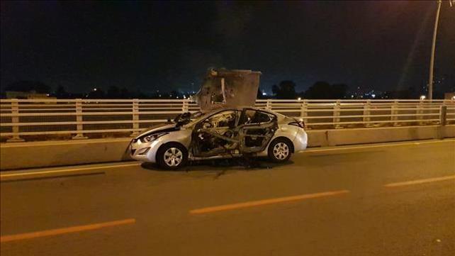 זירת פיצוץ הרכב בחדרה