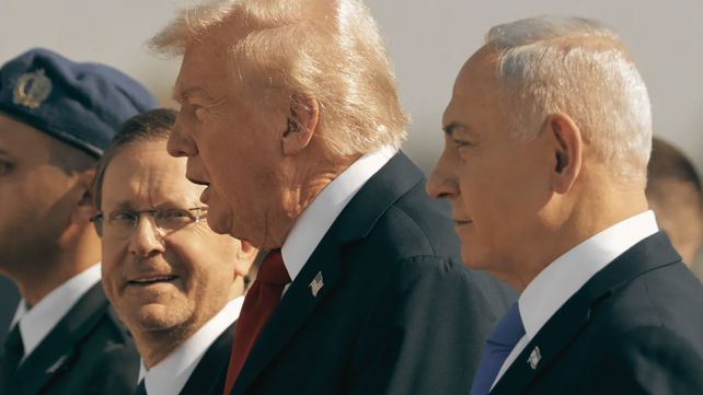 בנימין נתניהו, דונלד טראמפ ויצחק הרצוג, אוקטובר 2025