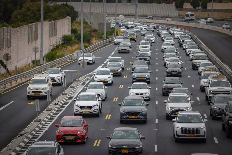 פקק תנועה בכביש החוף, מאי 2026