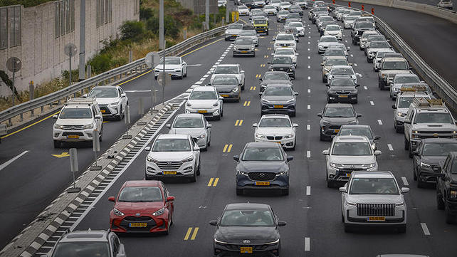 פקק תנועה בכביש החוף, מאי 2026