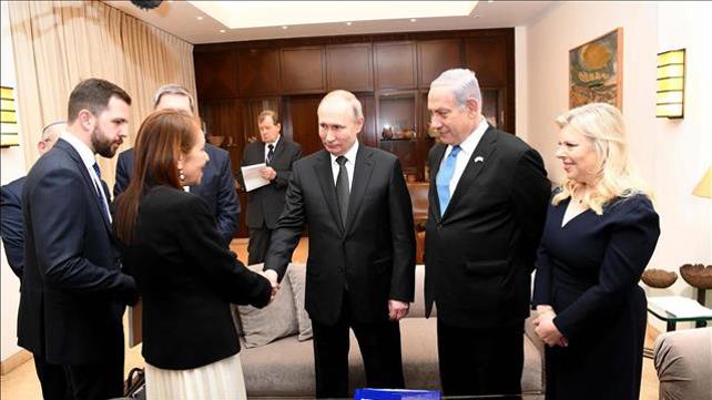 ולדימיר פוטין, יפה יששכר, בנימין נתניהו, שרה נתניהו 23.01.20