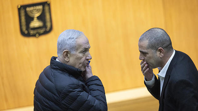 יו"ר הקואליציה אופיר כץ עם ראש הממשלה בנימין נתניהו