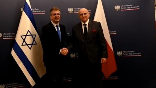 השר אלי כהן ושר החוץ הפולני זביגנייב ראו
