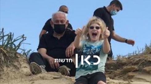 שעות לפני החיסול: נתניהו תועד בחוף קיסריה