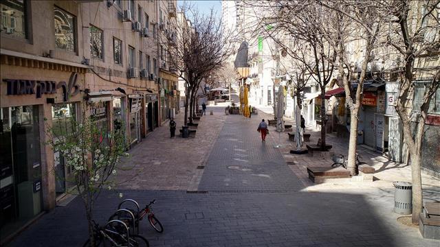 מדרחוב בן יהודה בירושלים שומם בגלל הקורונה 25.04.20