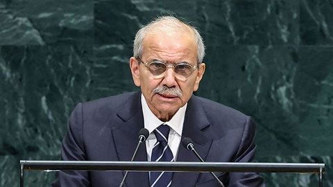 ראש ממשלת לבנון נוואף סלאם בעצרת האו