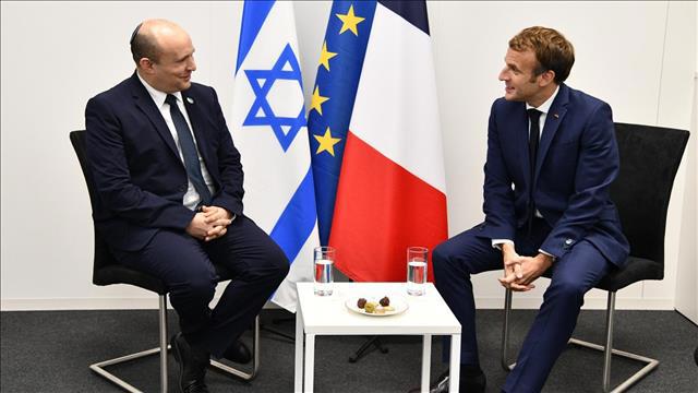 ראש הממשלה בנט בפגישה עם נשיא צרפת מקרון בוועידת האו"ם לשינוי אקלים. 1.11.21