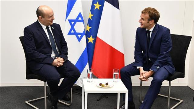 ראש הממשלה בנט בפגישה עם נשיא צרפת מקרון בוועידת האו"ם לשינוי אקלים. 1.11.21