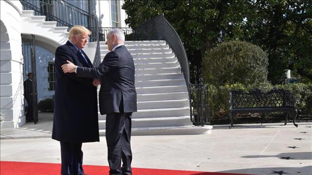 נתניהו וטראמפ בפתח פגישה בבית הלבן, 27.01.20